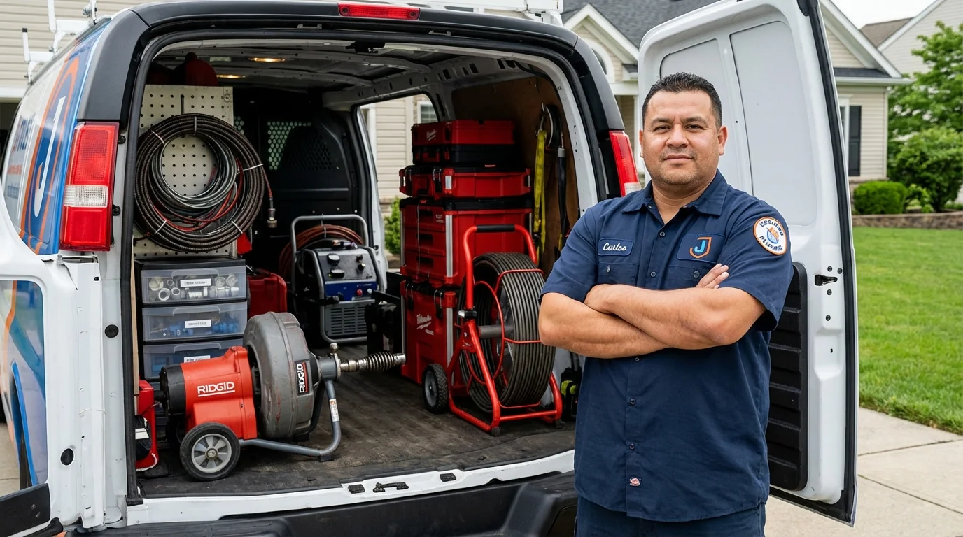 Professional drain cleaning equipment and Johns Plumbing LLC plumber in Haverstraw