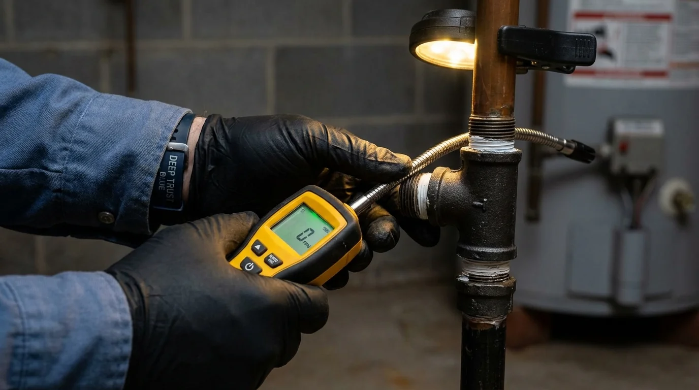 Gas leak detection with electronic sniffer by Johns Plumbing LLC in Haverstraw